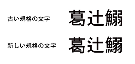 古い規格の字形で文字表示したい