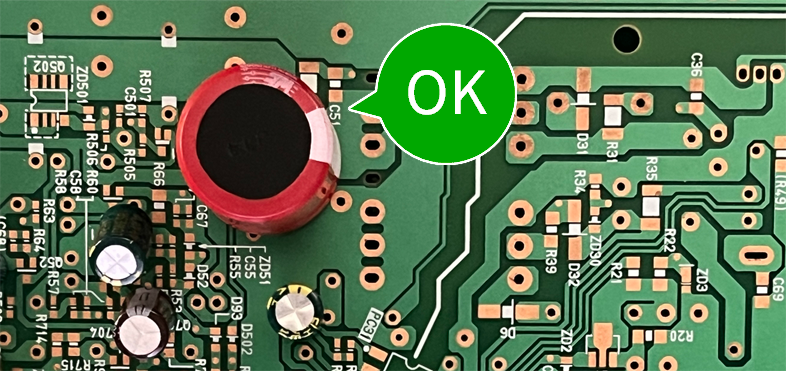 AI電解コンデンサ極性判定（OK）イメージ